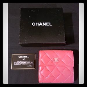 CHANEL 💖Pink💖 Lamb Skin Wallet